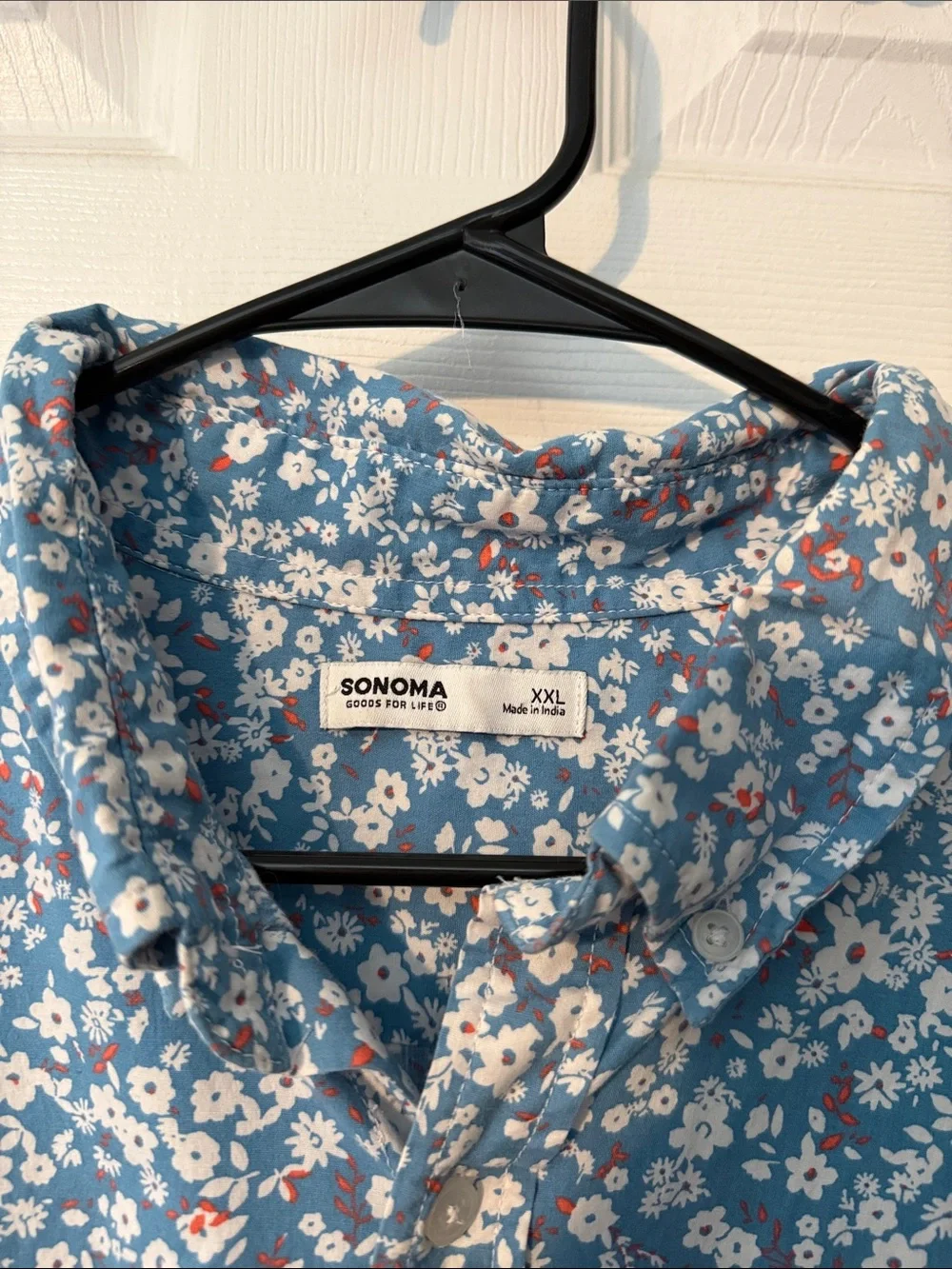 Sonoma Blue Floral Short-Sleeve Button-Down Shirt